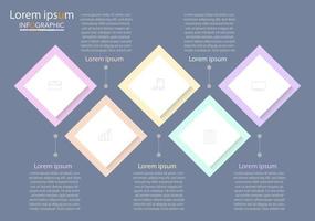 Plantilla de infografía de círculo de línea de tiempo mínima cinco opciones o pasos. vector