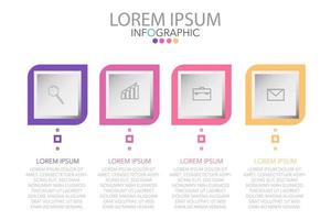 Infographic template in four steps, Template for diagram, graph, presentation and chart. vector