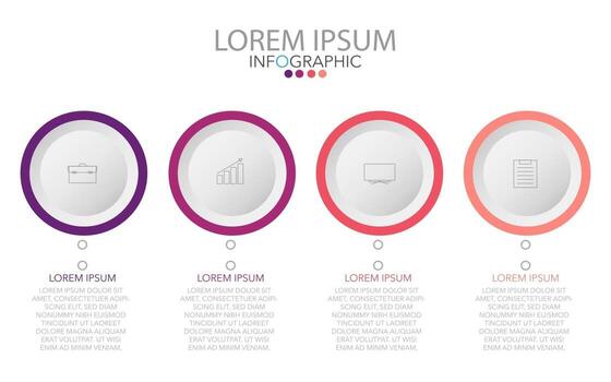 Infographic template in four steps, Template for diagram, graph, presentation and chart. vector