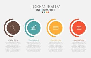 plantilla de infografía en cuatro pasos, plantilla para diagrama, gráfico, presentación y tabla. vector