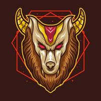 lion head with horn vector illustration design
