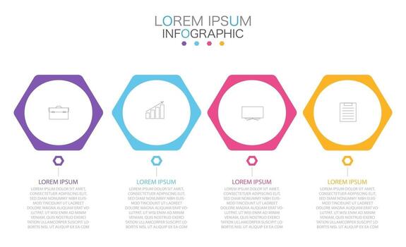 Infographic template in four steps, Template for diagram, graph, presentation and chart. vector