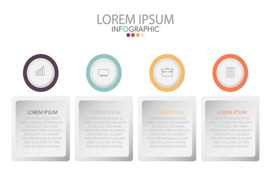 Infographic template in four steps, Template for diagram, graph, presentation and chart. vector