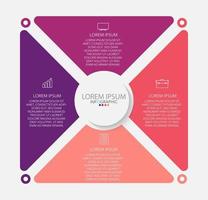 plantilla de infografía en cuatro pasos, plantilla para diagrama, gráfico, presentación y tabla. vector