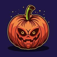 halloween pumpkin vector design isolated on dark background