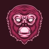 monkey head isolated on dark background vector