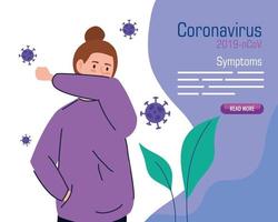 Young woman with covid 19 symptoms