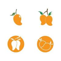 Logotipo de mango e icono de plantilla de vector de fruta