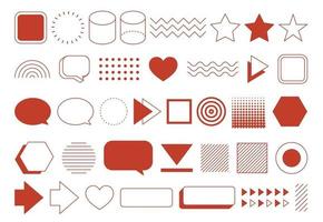 Retro design element geometric shapes set. Vintage design with line and abstract shape. vector