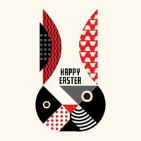 rabbit easter abstract geometric design vector