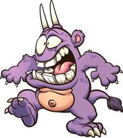 Purple cartoon monster vector