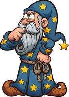 Thinking cartoon wizard vector