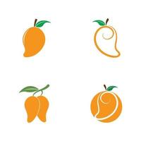 Logotipo de mango e icono de plantilla de vector de fruta
