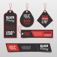 Black friday sale template label set vector