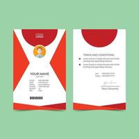 Red Elegant ID Card Design Template vector