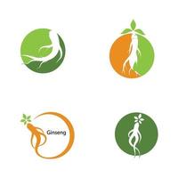 Ginseng logo and symbol vector