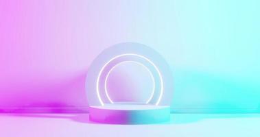 Glowing fashion podium, Stage for circle of light in 3d rendering video