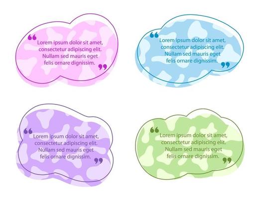 Colored quote speech bubble template
