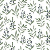 watercolor wildflower floral seamless pattern with berry