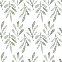 watercolor cute leaf foliage seamless pattern vector