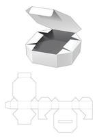 Tin octagonal box die cut template vector