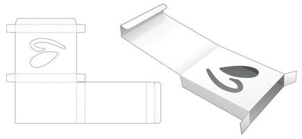 caja de hojalata plegable con plantilla troquelada de ventana oculta en forma de corazón vector