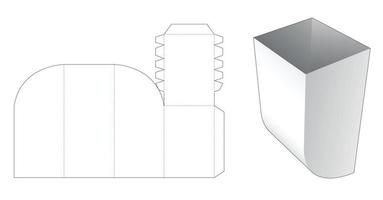 Snack container box with rounded bottom die cut template vector