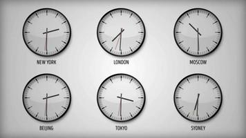 Design Clock With Different Time Zones  video