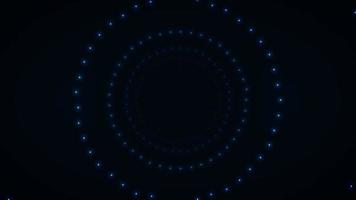 Círculos de túnel de estructura metálica abstracta con puntos en bucle sin fisuras video