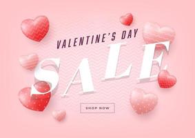 Valentines day sale banner template. vector