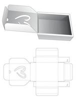 caja plegable con plantilla troquelada de ventana en forma de corazón vector