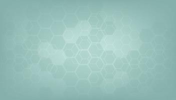 Abstract green color of healthy and medical background. Technology and science with hexagonal shape background. vector