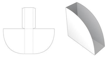 caja de almacenamiento con plantilla troquelada de borde curvo vector