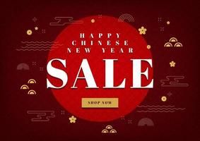 Mega sale banner template. Chinese new year sale banner background. Creative banner, poster, flyer design of sale. vector