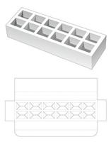 caja de inserción larga con plantilla troquelada rectangular vector