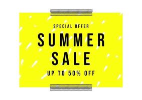 Summer sale banner template. Sale poster minimal style. vector