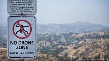 No Drone Zone sign outdoors photo