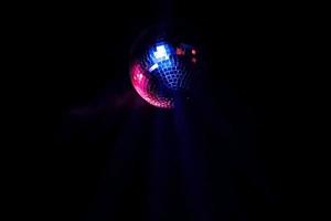Disco ball in a dark room photo