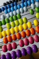 Abacus with colorful beads with a blurry background photo