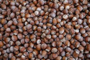 Close up of raw hazelnuts