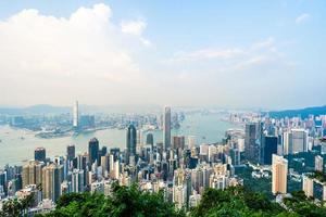 paisaje urbano de la ciudad de hong kong, china foto