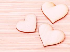 Three wooden hearts