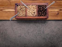 Coffee beans in a box photo