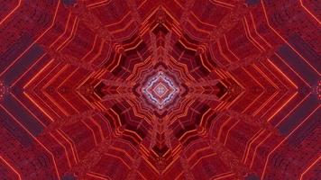 Red and blue 3D kaleidoscope design illustration for background or texture photo