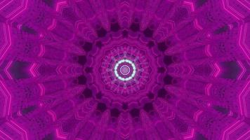 Blue and purple floral 3D kaleidoscope design illustration for background or texture photo