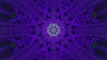 Blue and purple snowflake 3D kaleidoscope design illustration for background or texture photo