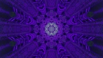 Blue and purple snowflake 3D kaleidoscope design illustration for background or texture photo