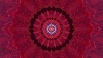 Red and blue floral 3D kaleidoscope design illustration for background or texture photo