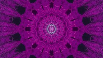 Blue and purple floral 3D kaleidoscope design illustration for background or texture photo