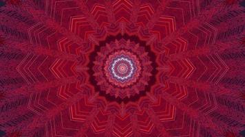 Red, blue, and purple floral 3D kaleidoscope design illustration for background or texture photo